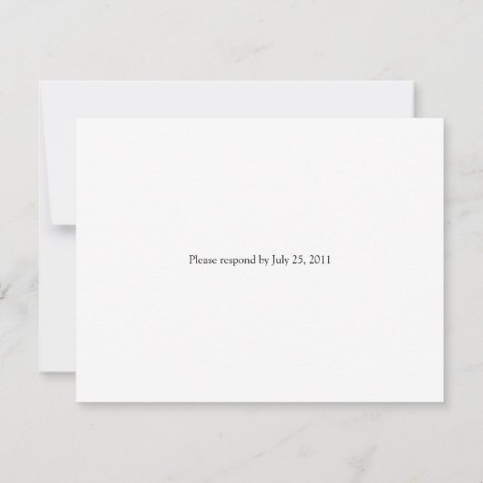 白黒のルビー色の宝石用原石RSVP 出欠カード (裏面)