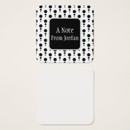 白黒のレトロバブルのパターンのメッセージのメモ