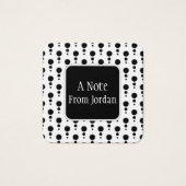 白黒のレトロバブルのパターンのメッセージのメモ (正面)