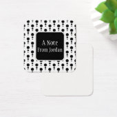 白黒のレトロバブルのパターンのメッセージのメモ (デスク)