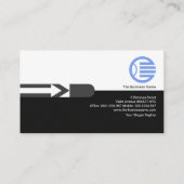 白黒のレトロ列灰色の矢印ロジスティック 名刺 (裏面)