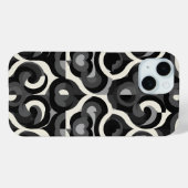 白黒のレトロ抽象パターン Case-Mate iPhoneケース (裏面 (横))