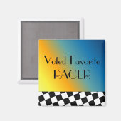 白黒のレーシングチェック マグネット (正面/裏面)