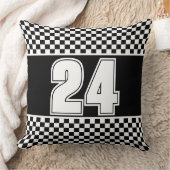 白黒のレース番号 クッション (ブランケット)