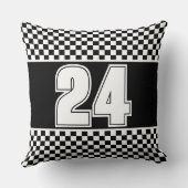 白黒のレース番号 クッション (裏面)