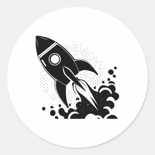 白黒のロケットエッセンス ラウンドシール (正面)