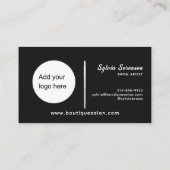 白黒のロゴカスタムのお客様 ロイヤリティカード (裏面)