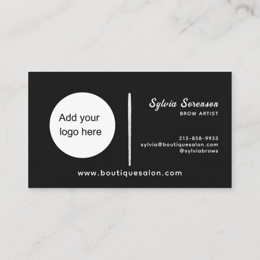 白黒のロゴカスタムのお客様 ロイヤリティカード (裏面)