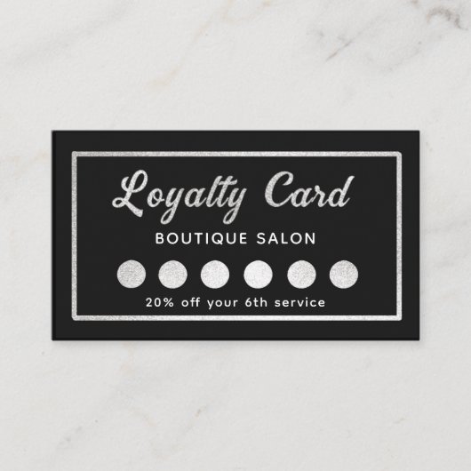 白黒のロゴカスタムのお客様 ロイヤリティカード (正面)