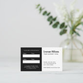 白黒のロゴカスタムアポイントメントアラーム 予約カード (スタンド正面)