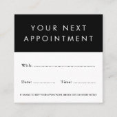 白黒のロゴカスタムアポイントメントカード 予約カード (正面)