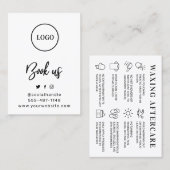 白黒のロゴカスタム付きアフターケアカード 名刺 (正面/裏面)