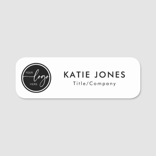 白黒のロゴカスタム従業員ID 名札 (正面)