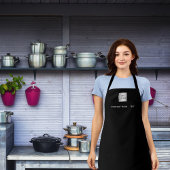 白黒のロゴ エプロン