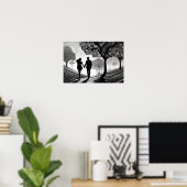 白黒のロマンス：受け入れパターン（の模様が）あるる ポスター (ホームオフィス)