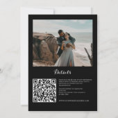 白黒のロマンチックなゴシック結婚体 招待状 (裏面)