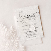 白黒のロマンチック結婚な 招待状