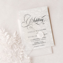 白黒のロマンチック結婚な 招待状