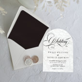 白黒のロマンチック結婚な 招待状