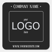 白黒のロモダンゴミニマル スクエアシール (正面)