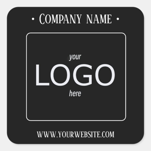 白黒のロモダンゴミニマル スクエアシール (正面)