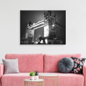 白黒のロンドンタワー橋 キャンバスプリント (インサイチュ (リビング))