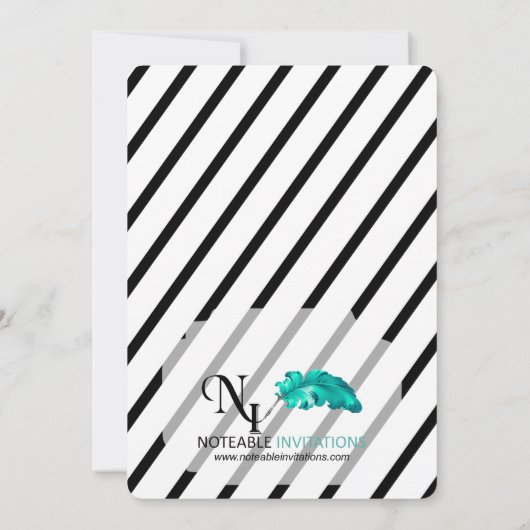 白黒のワイエレガントンの結婚式の日付を保存 セーブザデート (裏面)