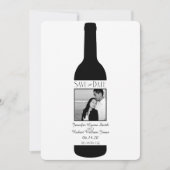 白黒のワイエレガントンの結婚式の日付を保存 セーブザデート (正面)