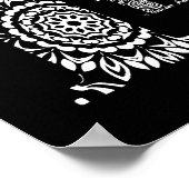 白黒のワードアートレースのようの愛パターン(の模様が)ある愛 ポスター (角)