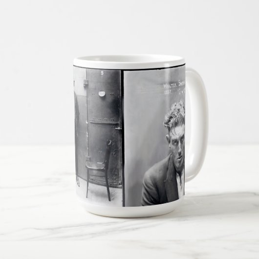 白黒のヴィンテージのマグ撮影 コーヒーマグカップ (正面右)