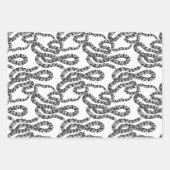 白黒のヴィンテージスネークパターン ラッピングペーパーシート (正面2)