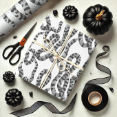 白黒のヴィンテージスネークパターン ラッピングペーパーシート