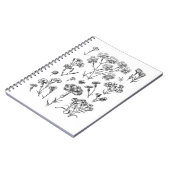 白黒のヴィンテージタトゥーフラワー ノートブック (左側)