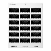 白黒のヴィンテージダマスクラベル ラベル (フルシート)