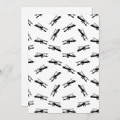 白黒のヴィンテージ機のパタ図解入りの、写真付きのーン シーズンカード (正面/裏面)