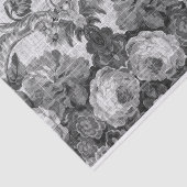 白黒のヴィンテージ花のToile No.5 薄葉紙 (詳細)