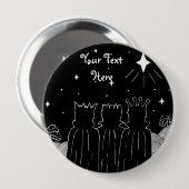 白黒の三王と星のクリスマス 缶バッジ (正面&裏面)