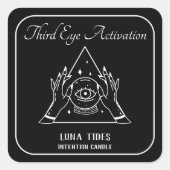 白黒の三眼の意図を表すキャンドルラベル スクエアシール (正面)