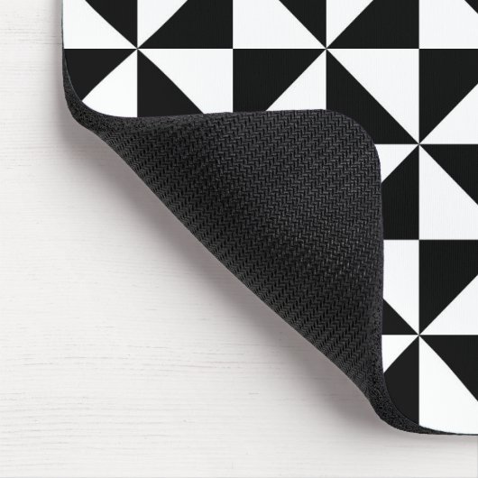 白黒の三角形のパターン マウスパッド (コーナー)