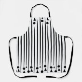 白黒の三角形の三角形パターストライプン エプロン (正面)