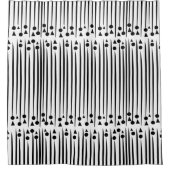 白黒の三角形の三角形パターストライプン シャワーカーテン (正面)