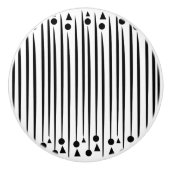 白黒の三角形の三角形パターストライプン セラミックノブ (正面)