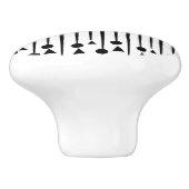 白黒の三角形の三角形パターストライプン セラミックノブ (側面)