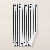 白黒の三角形の三角形パターストライプン バスタオルセット (ハンドタオル)