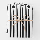 白黒の三角形の三角形パターストライプン ラッピングペーパーシート (インサイチュ)