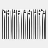 白黒の三角形の三角形パターストライプン ラッピングペーパーシート (正面)