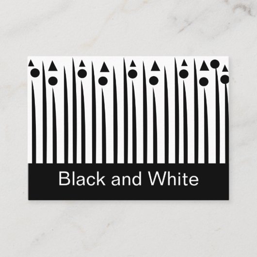 白黒の三角形の三角形パターストライプン 名刺 (正面)