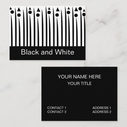 白黒の三角形の三角形パターストライプン 名刺 (正面/裏面)