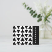 白黒の三角形の山形のストライプ 名刺 (スタンド正面)