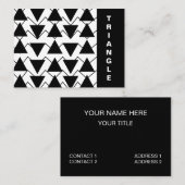 白黒の三角形の山形のストライプ 名刺 (正面/裏面)